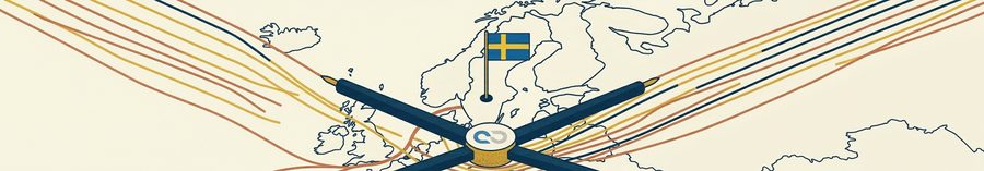 navichain lastbil på en klar nordisk skogsväg
