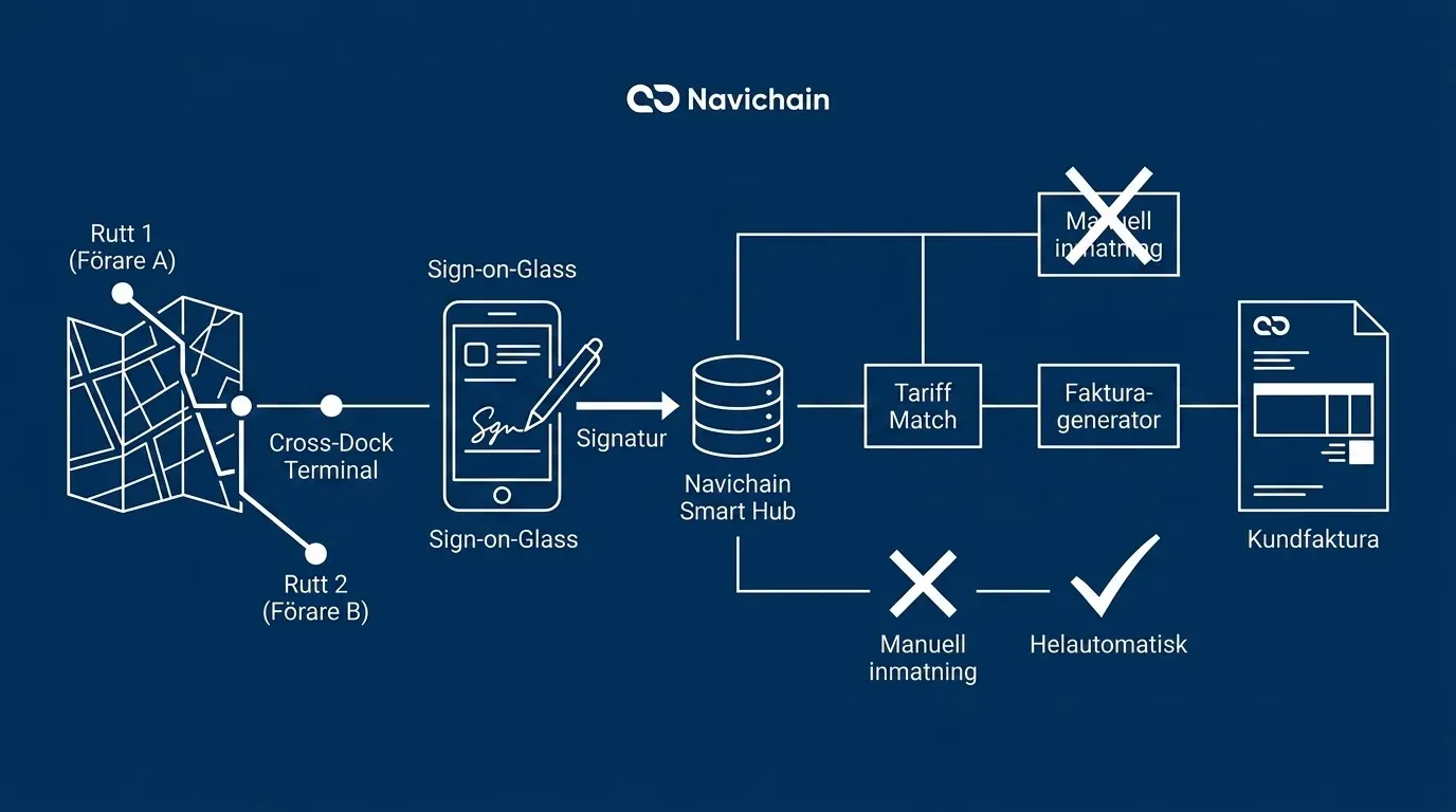 Schematisk bild av det automatiserade faktureringsflödet