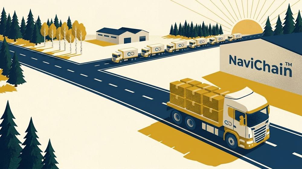 navichain-lastbilar lämnar lagret i soluppgången — operativ excellens och snabbt kassaflöde i en volatil marknad