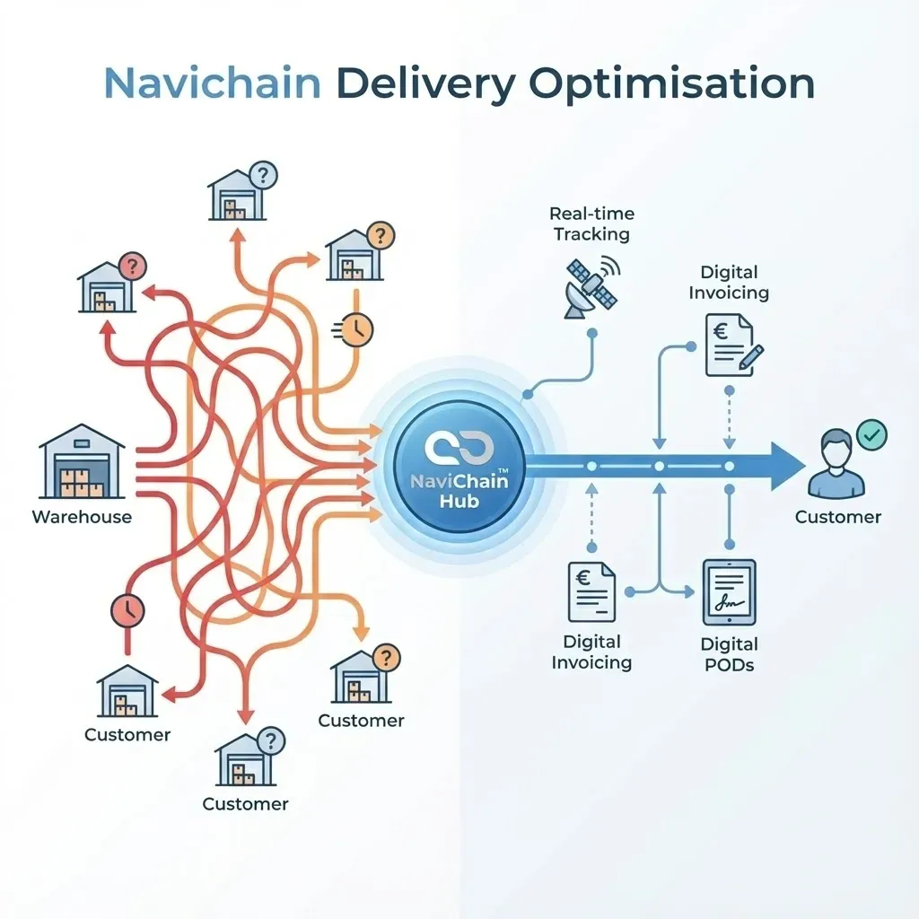 Navichain Delivery Route Optimisation Schematic