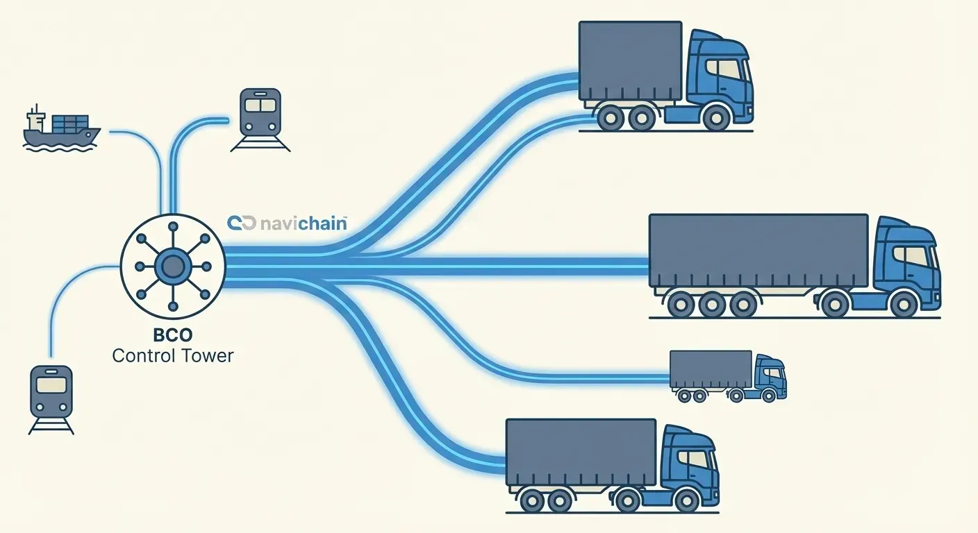 Navichain platform interface showcasing real-time supply chain data for informed BCO decision-making.