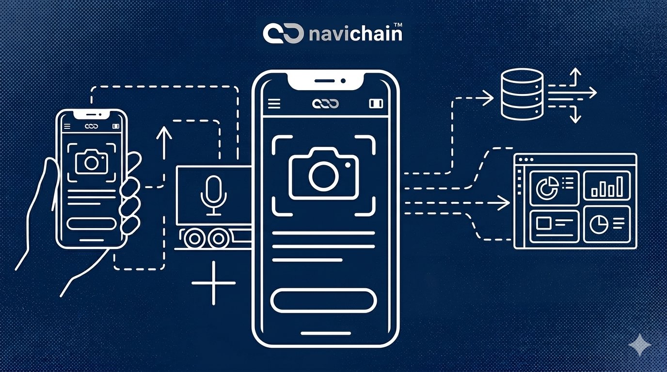 Navichain-kristall som symboliserar operativ klarhet och kontroll som växer fram ur kaos