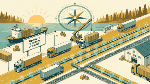 The optimized final state: An organized logistics hub with no paperwork or bottlenecks.