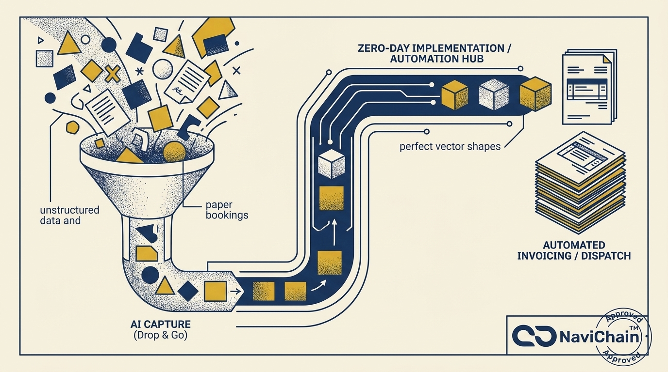 Navichain AI Drop and Go – schematisk illustration