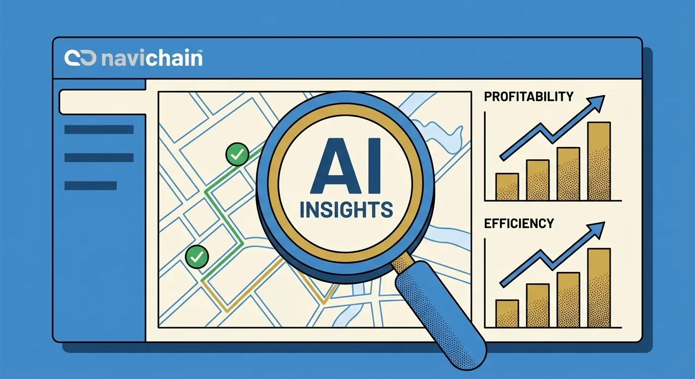 Navichain's data interface provides a consolidated logistics view, enabling informed decisions and optimized performance.