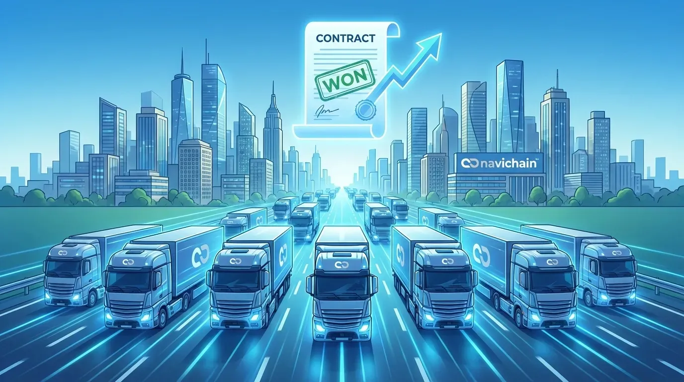 Trucks working seamlessly via a unified logistics platform, achieving effective collaboration.