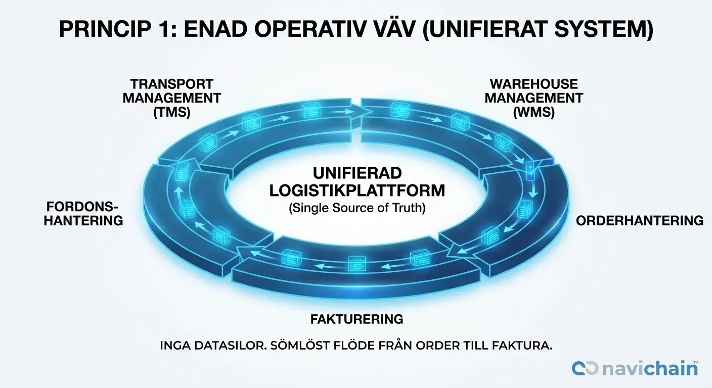 Diagram showing unified logistics system linking core operational functions.