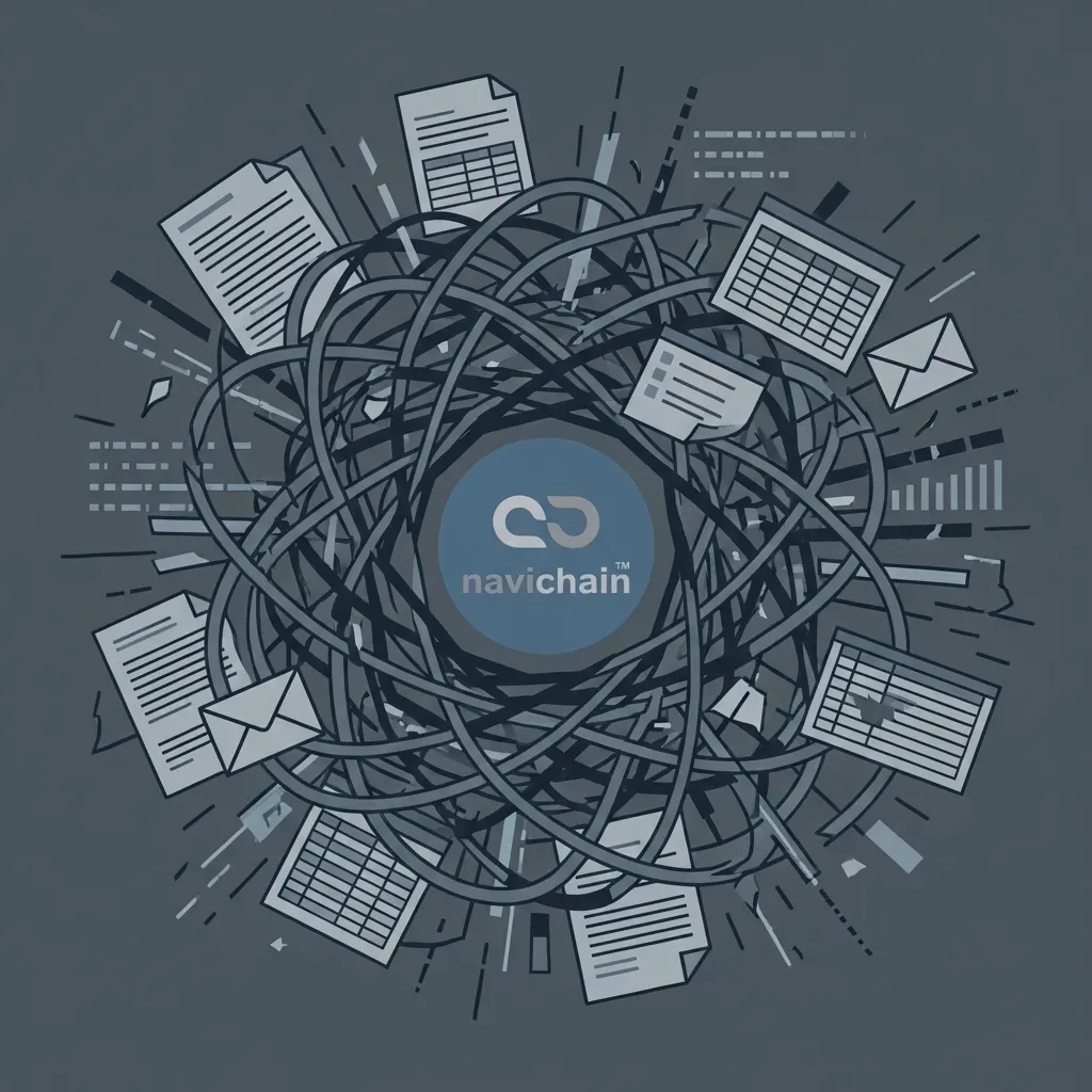 Tangled shipping routes on a map, visualising supply chain disruption challenges facing SMEs.