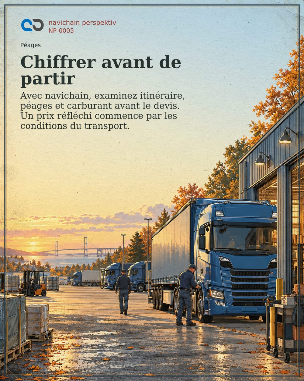 La route coûte avant le départ du camion