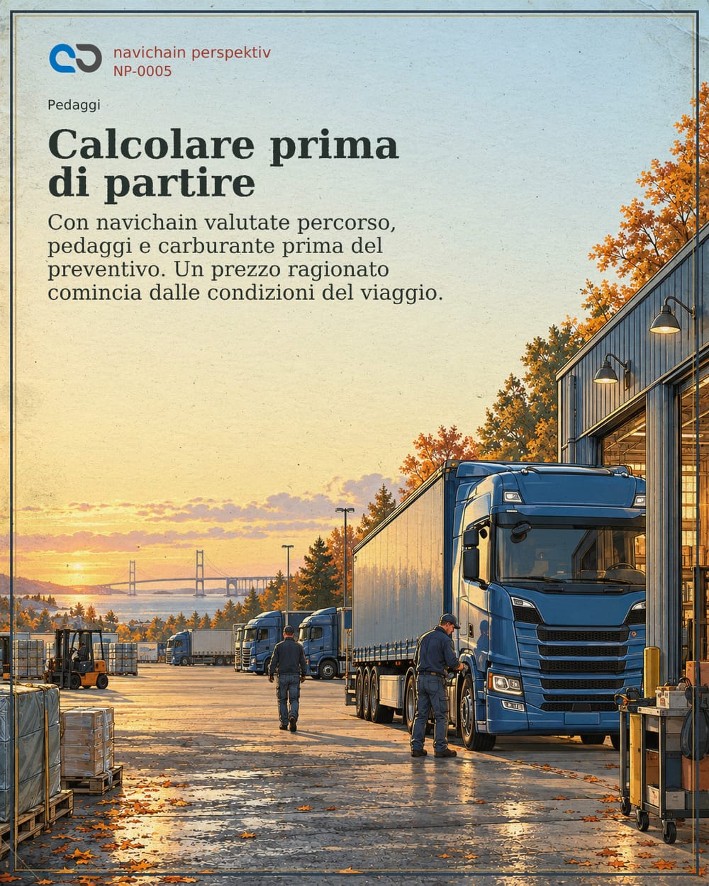 La strada costa prima che il camion parta