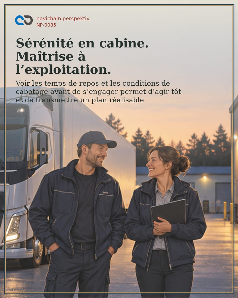 Sérénité en cabine. Maîtrise à l’exploitation.