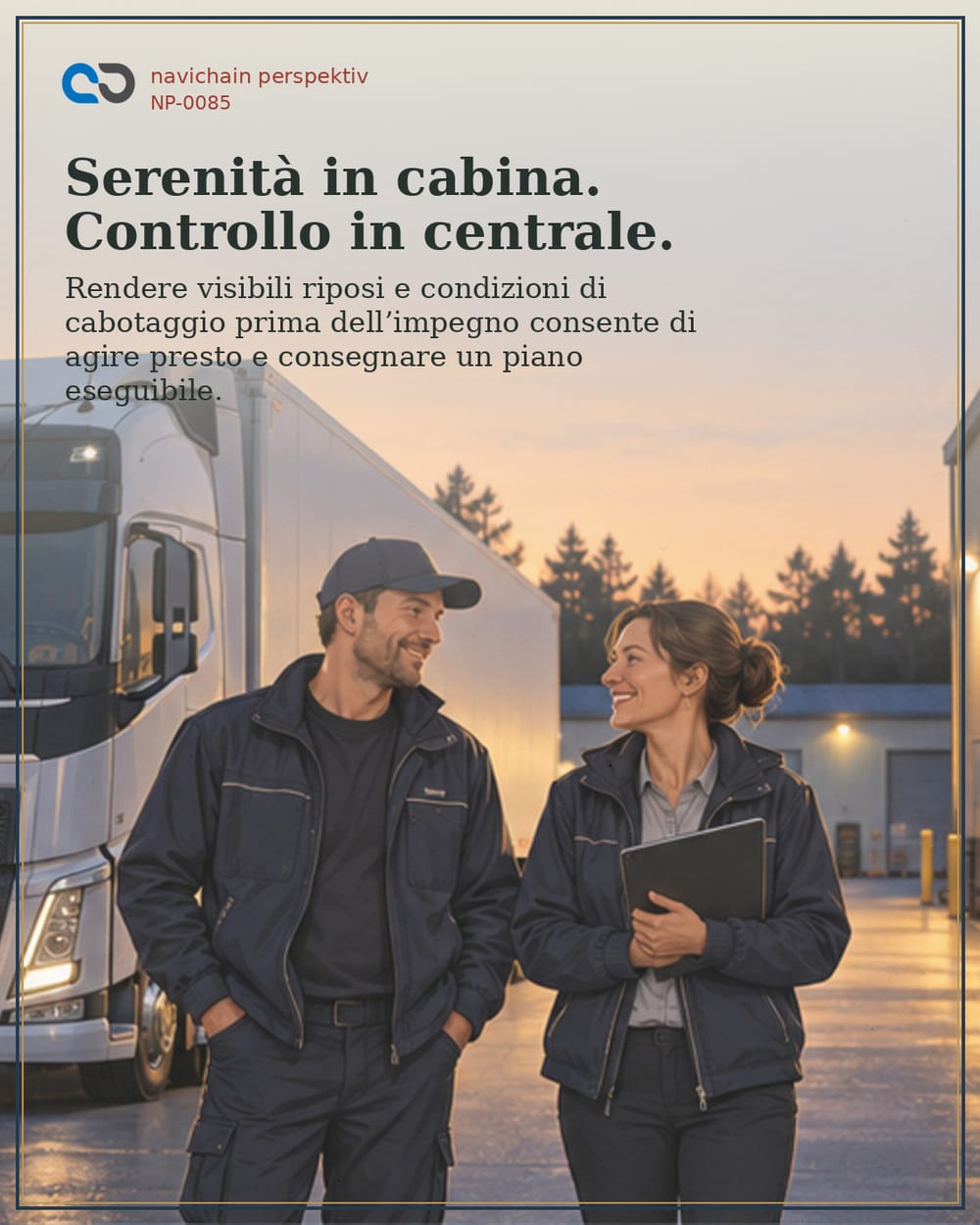 Serenità in cabina. Controllo in centrale.