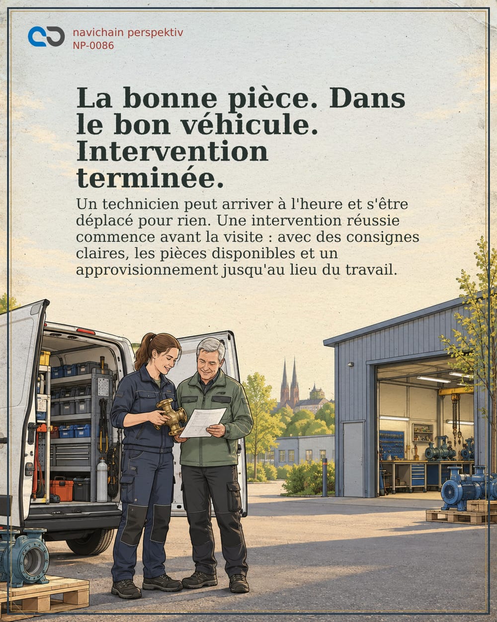 La bonne pièce. Dans le bon véhicule. Intervention terminée.