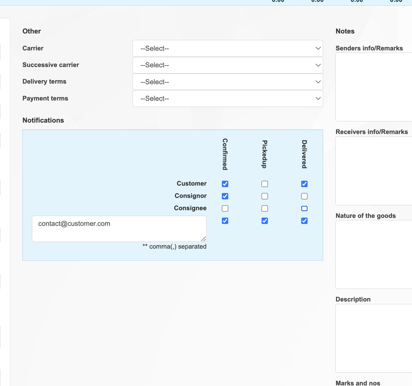 Example of how to configure notifications in navichain.